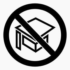 No higher education icon. Study ban. No education. No students. Vector icon.