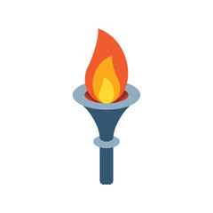 Torch icon with with dark color, flat style design