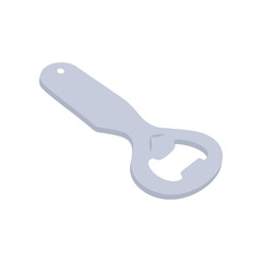 Bottle opener vector illustration. Stainless steel bottle opener flat design. Simple metal bottle opener sign icon