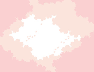 Landscape with cherry blossoms. A tradition of spring.