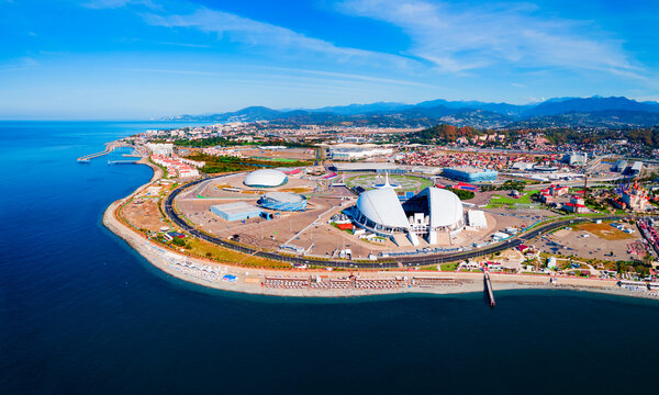 Sochi Olympic Park aerial panoramic view