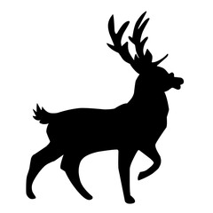 silhouette of christmas deer