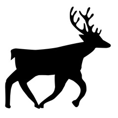 silhouette of christmas deer