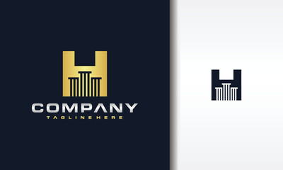initial letter H pillar logo