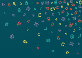 Chalk School Board Vector Green Background. Abc