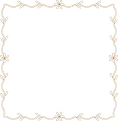 Leaf and flower pattern design with a square border frame.