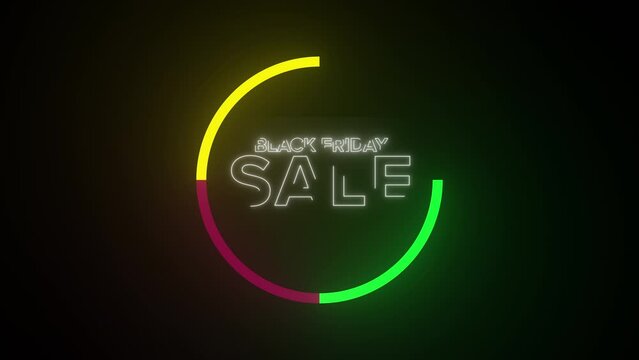 futuristic neon modern product celebration shopping Black Friday animation