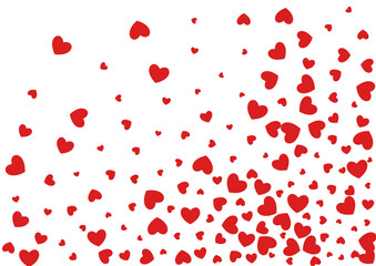 Red Confetti Vector White Backgound. Valentine