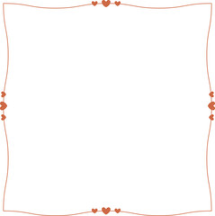 Heart pattern design with a square border frame.