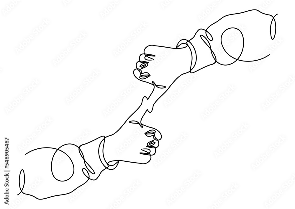 Poster one line drawing of hands with thumbs up and thumbs down. good and bad gesture concept. continuous l