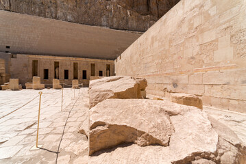 ancient temple with hieroglyphs on the wall in egypt