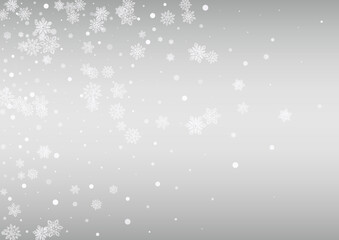 Gray Snowfall Vector Silver Background. New