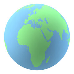 Highly detailed Earth globe, Africa and Middle East. PNG clipart isolated on transparent background