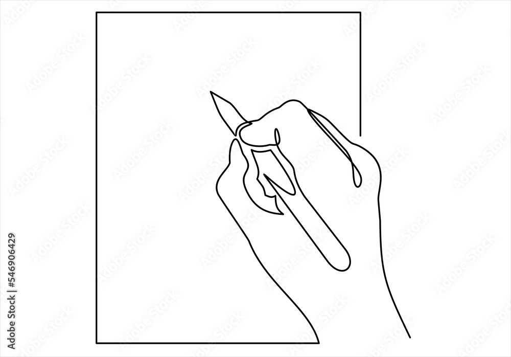 Aufkleber single continuous line drawing of hand gesture on paper. business to do list concept one line draw d