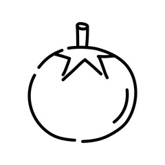 Tomato doodle icon. Hand drawn black sketch. Vector Illustration.