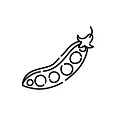 Peas doodle icon. Hand drawn black sketch. Vector Illustration.