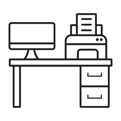 Desk, office, table icon