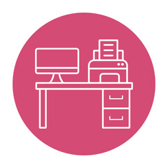 Desk, office, table icon