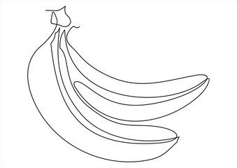 one line drawing of isolated  object  banana