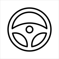 Steering wheel icon. Car, auto vector line icon. Automobile, machine, drive symbol. Wheel symbol illustration on white background.