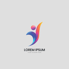 Vector modern logo, human health care logo, physiotherapy logo, human jump logo