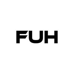 FUH letter logo design with white background in illustrator, vector logo modern alphabet font overlap style. calligraphy designs for logo, Poster, Invitation, etc.