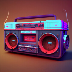 Retro Boombox from the 80's, vintage boombox