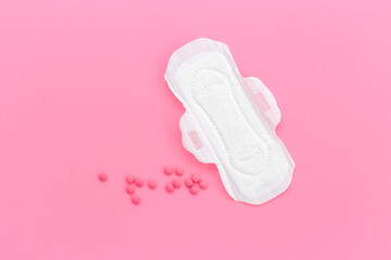 White pad. Menstruation period and daily hygiene concept