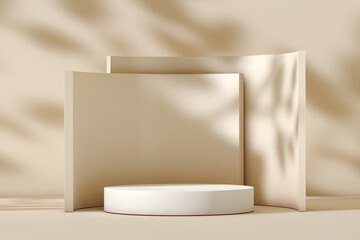 Podium on a background with shadows to expose a product