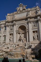 Fototapeta na wymiar Rome, Italy - September 22, 2022 - the iconic Fontana di Trevi, is a baroque extravaganza 