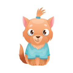 Dog Puppy with Cute Snout as Home Pet Animal Vector Illustration