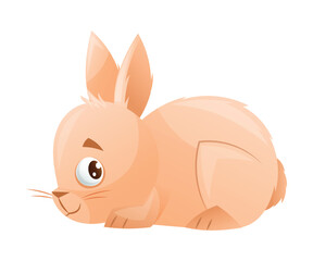 Bunny or Hare with Cute Snout and Long Ears as Home Pet Animal Vector Illustration