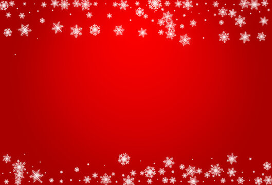 Silver Snow Vector Red Background. Light Gray