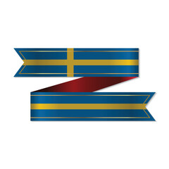 Fototapeta premium Made in Sweden, badge or label with flag isolated on white background. Vector illustration.