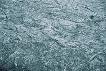 Ice In Skate Scratches, Close View