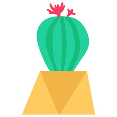 Blooming cacti flat design style object