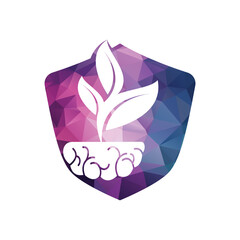 Brain Tree Grow Logo Design. Tree Growing Inside The Brain Icon.