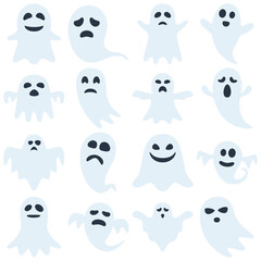 Set of Ghost isolated on white background