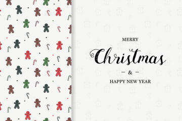 Christmas card with wishes. Xmas concept with gingerbread cookies. Vector