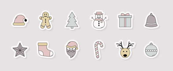 Collection of Christmas icons. Vector