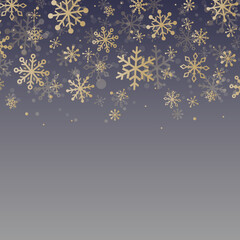 Glossy Christmas snowflakes. Winter background with copyspace. Vector illustration