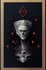 Tarot Card Illustration of Queen of Heart