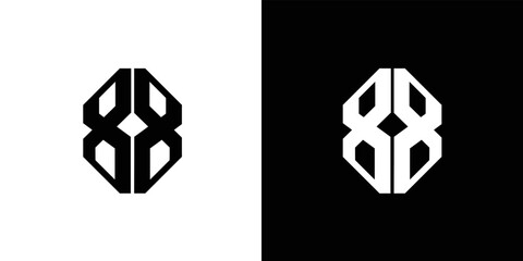 modern and unique number 88 initials logo design 2