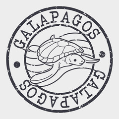 Santiago Island, Ecuador Silhouette Postal Passport. Stamp Round Vector Icon. Design Travel Postmark. 