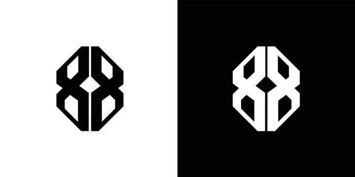 modern and unique number 88 initials logo design 2