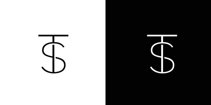 Simple and modern letter TS initials logo design 2