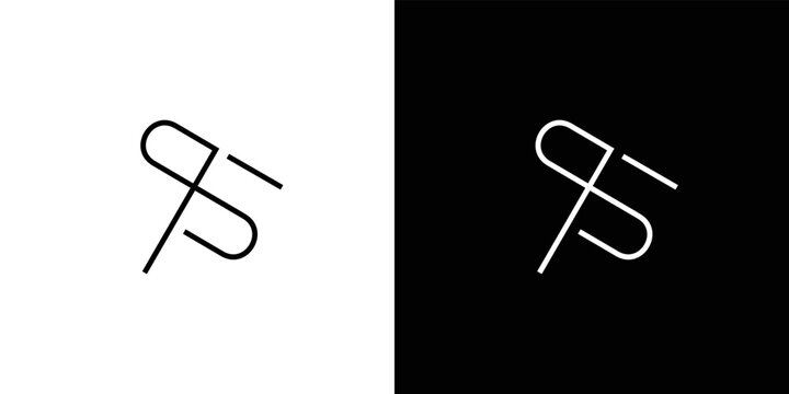 Simple and modern letter TS initials logo design 3