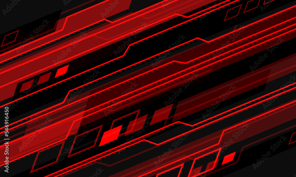 Poster abstract black red line circuit cyber slash dynamic geometric design ultramodern futuristic technolo