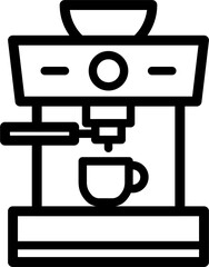Coffee machine thin line icon.
