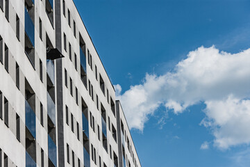 Front side of an apartment building home complex. Housing accommodation concept